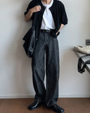 Linen denim wide