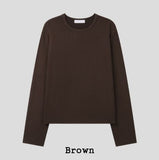 [BAISC] Dense Tencel Crop Long Sleeve Tee
