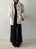 Toggle Duffel Half Fur Coat