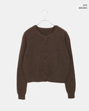 Kevil Round Button Long Sleeve Knit Sleeveless Cardigan Set