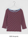 Chiha color matching stripe long sleeve tee