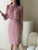Ser Leopard Chiffon Shirring Blouse