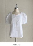 Livel Heart Neck Puff Blouse