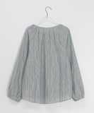 Agel Summer Stripe Round Blouse