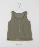 Ryoki Linen Lace Flower Button Sleeveless