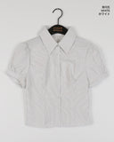 Reupat Slim Striped Puff Short Sleeve Shirt