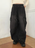[MADE] Copter Vintage Washing Two-Way Banding Big Cargo Long Wide Denim Pants