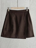 Tome Wool A-line Wrap Mini Skirt
