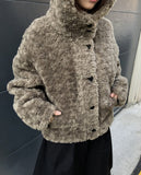 Elu Fluffy Button Jacket