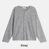 Nova Crop Heathered Round Cardigan