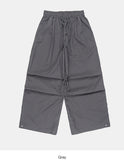 Hem snap pintuck nylon banding pants