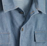Leroy cutting denim shirt