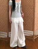 Peanut Nylon Wrap Skirt Pants