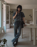 Terne semi wide denim pants