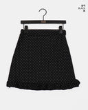 Soki Dot Frill Wool Mini Skirt
