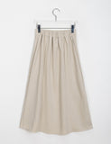 Porib Banding Flare Suede Long Skirt