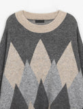 Lanlu Argyle Wool Over Knit