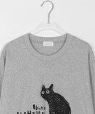 [unisex] Nady Cat Printed Over Long Sleeve Tee