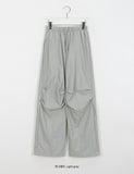 [unisex] Lyov banding cut-out string parachute nylon pants