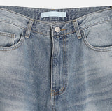 Road Damage Wide Denim Pants