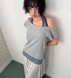 HALTER LAYERED OFF-TEE