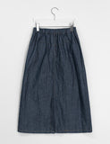 Ronconi Banding Slit Patch Denim Long Skirt