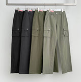 Cut long semi-straight cargo pocket pants