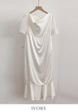 Andeu Cowl Neck Ruffle Mermaid Long One Piece