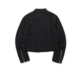 PIPING WOOL BIKER JACKET