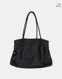 Pecan Leather Shirred Shoulder Bag