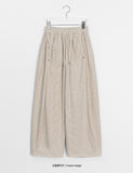 Netani Banding String Brushed Corduroy Side Snap Wide Pants