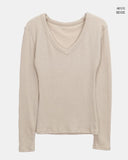 Ryudi slim wool ribbed V-neck knit