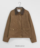 Molte color matching collar suede jacket