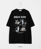 [unisex] Fuwa Cat Printing Over Short Sleeve Tee