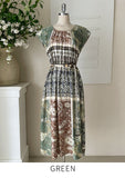 Onday Ethnic Patterned Sleeveless One Piece (Belt set)