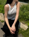 Metallic Ribbed Sleeveless