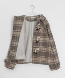 Hokki Check Hood Duffel Short Coat