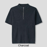 Arno Half-zip Ribbed Short-sleeve Knit