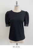 Charlene Jacquard Puff T-Blouse