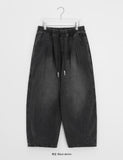 [Unisex] Ryuumero Pintuck Banding Denim Balloon Wide Pants