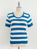 Heinley U-neck Stripe Short Sleeve Knit