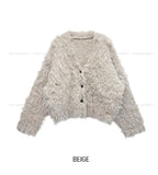 Puppy Hairy Wool Knit Cardigan