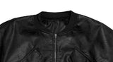 Midyu Leather Crop Blouson Jumper