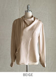 Credi Satin Tie Shawl Blouse
