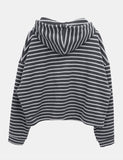 Gien Stripe Button Hooded T-shirt