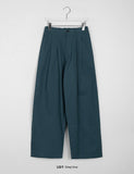 [unisex] Lela Pin Tuck Banding Wide Cotton Pants