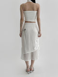 Mewen shirring layered skirt