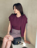Marid Round Short Sleeve Knit Cardigan Set