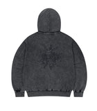 WASHED SOLAR APPLIQUE ZIP UP HOODIE