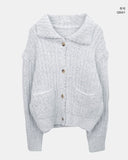 Nea Collar Pocket Rib Knit Cardigan